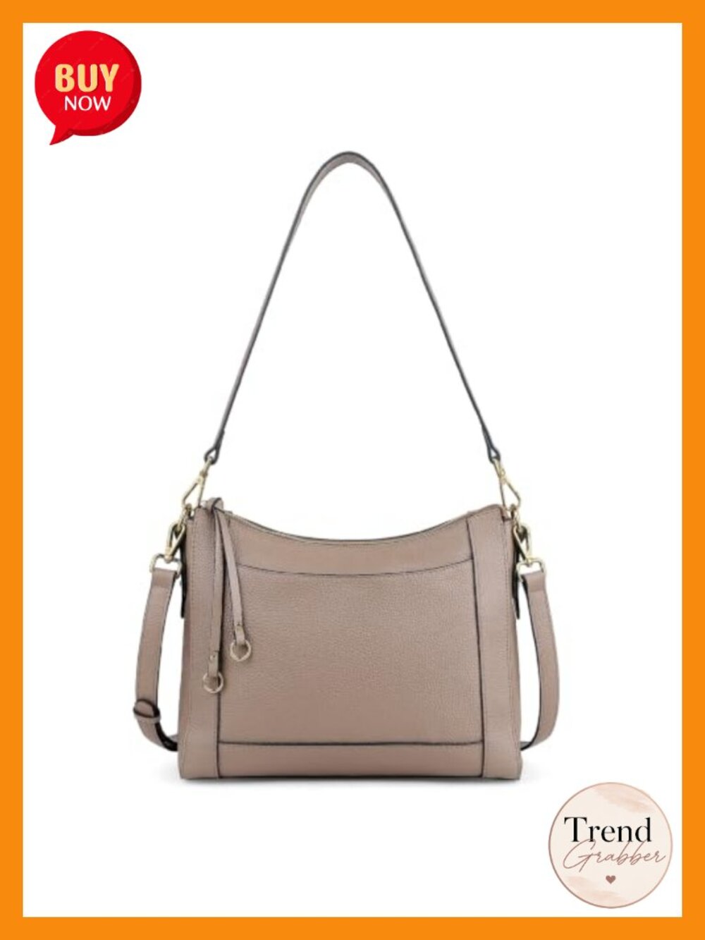 Genuine Leather Crossbody Handbag for Women, Medium Shoulder Purse with